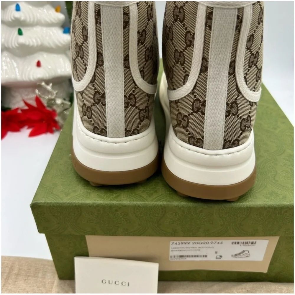 Gucci interlocking G high top sneakers size 8, made in Italy